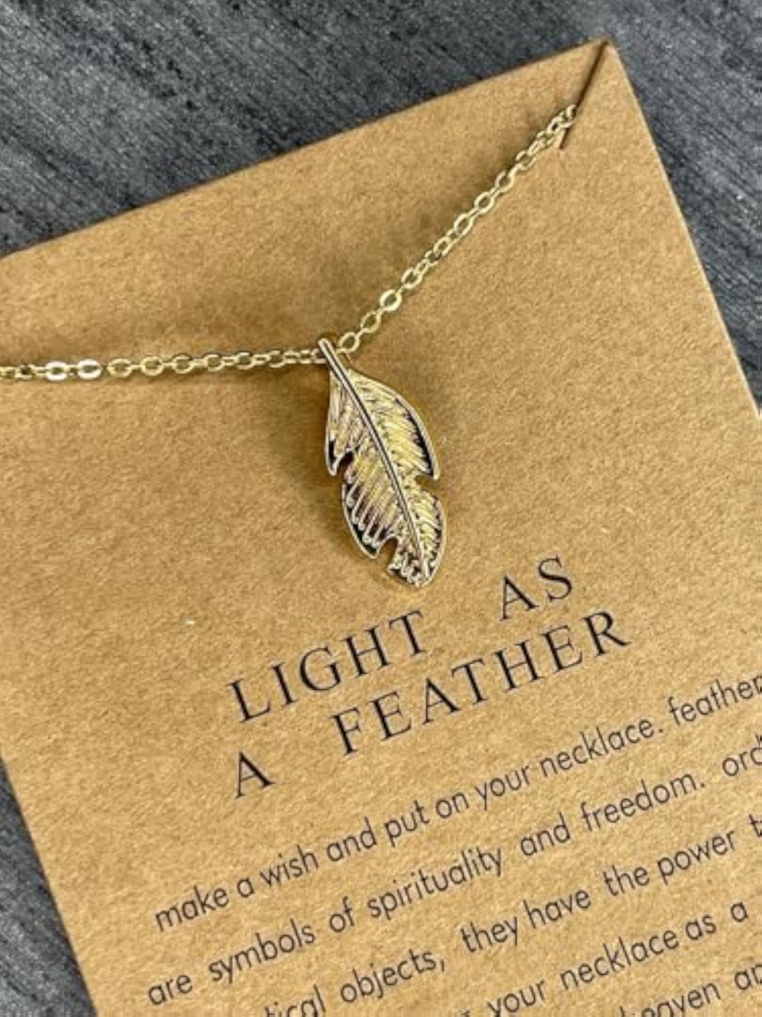Women's Gold Tone Light as a Feather Pendant Necklace